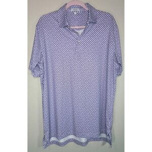 Peter Millar Summer Comfort Polo Shirt Men Medium Skull Pineapple Print Golf